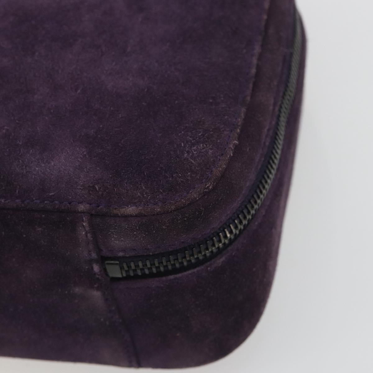 CHANEL COCO Mark Hand Bag Suede Purple CC Auth bs36194