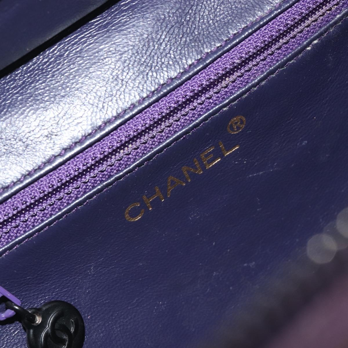 CHANEL COCO Mark Hand Bag Suede Purple CC Auth bs36194