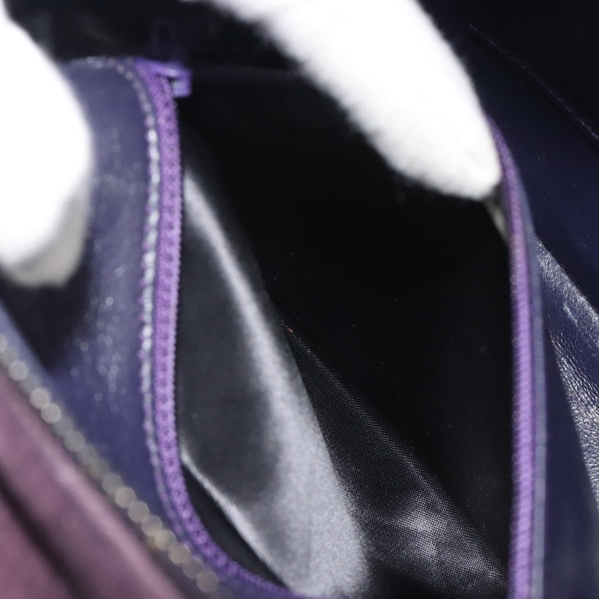 CHANEL COCO Mark Hand Bag Suede Purple CC Auth bs36194