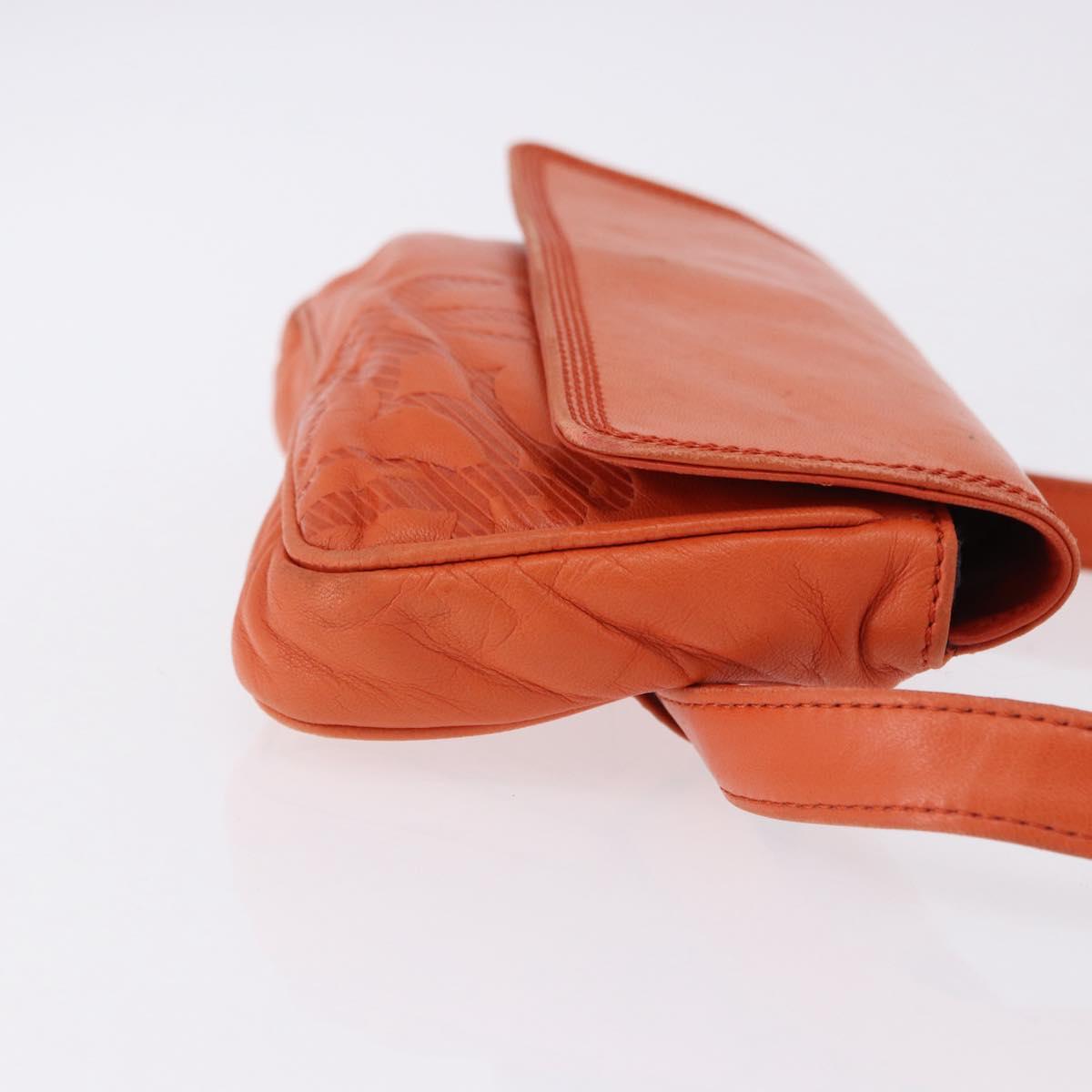 LOEWE Anagram Waist bag Leather Orange Gold Auth bs36195A