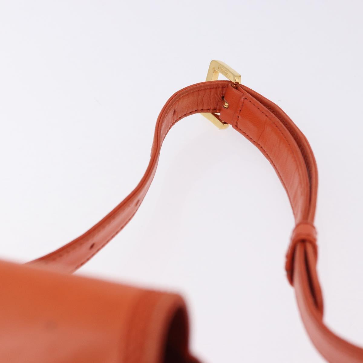 LOEWE Anagram Waist bag Leather Orange Gold Auth bs36195A