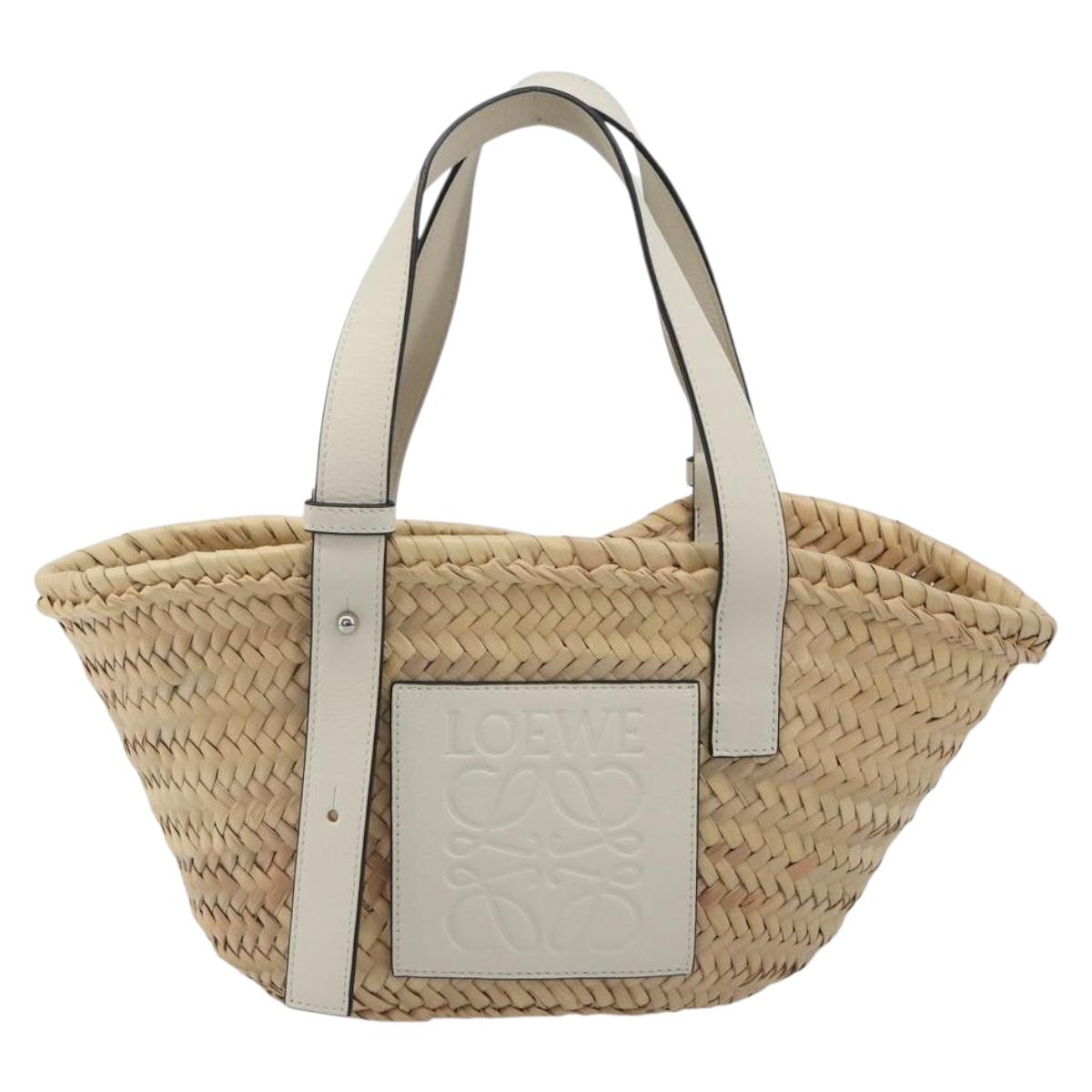 LOEWE Tote Bag Raffia Beige Auth bs36197M