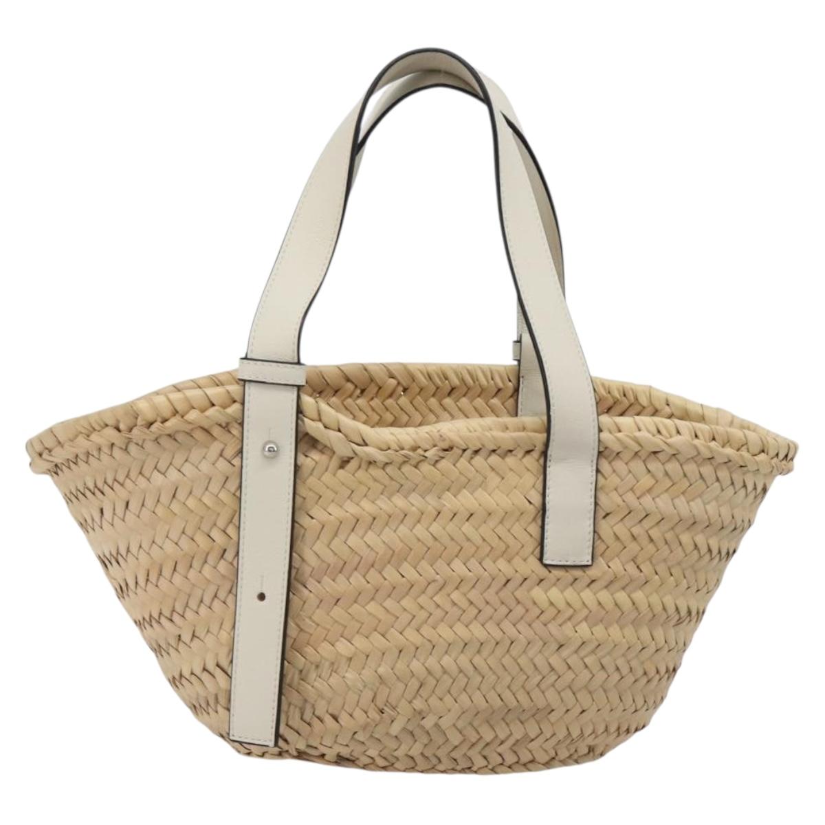 LOEWE Tote Bag Raffia Beige Auth bs36197M
