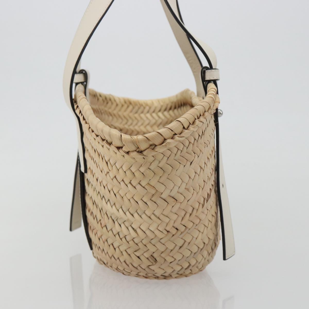 LOEWE Tote Bag Raffia Beige Auth bs36197M