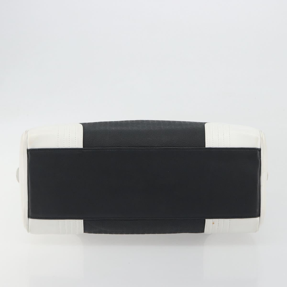 LOEWE Hand Bag Leather PVC White Black Auth bs36198A