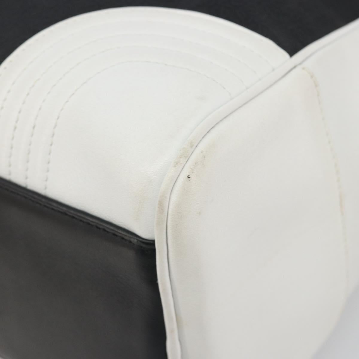 LOEWE Hand Bag Leather PVC White Black Auth bs36198A