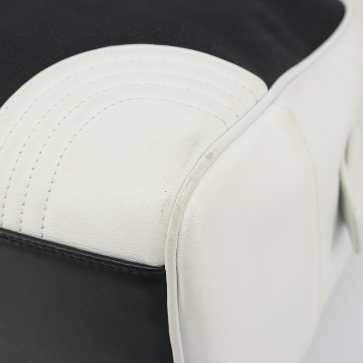 LOEWE Hand Bag Leather PVC White Black Auth bs36198A