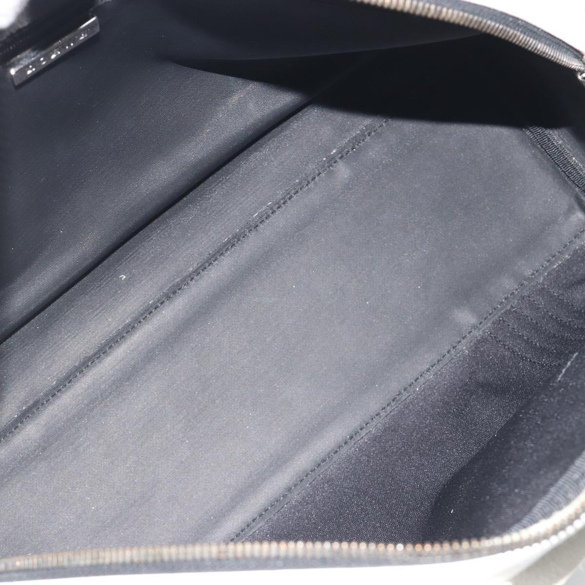 LOEWE Hand Bag Leather PVC White Black Auth bs36198A