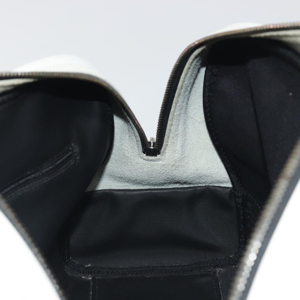 LOEWE Hand Bag Leather PVC White Black Auth bs36198A