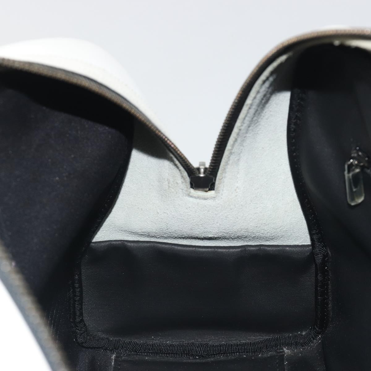 LOEWE Hand Bag Leather PVC White Black Auth bs36198A
