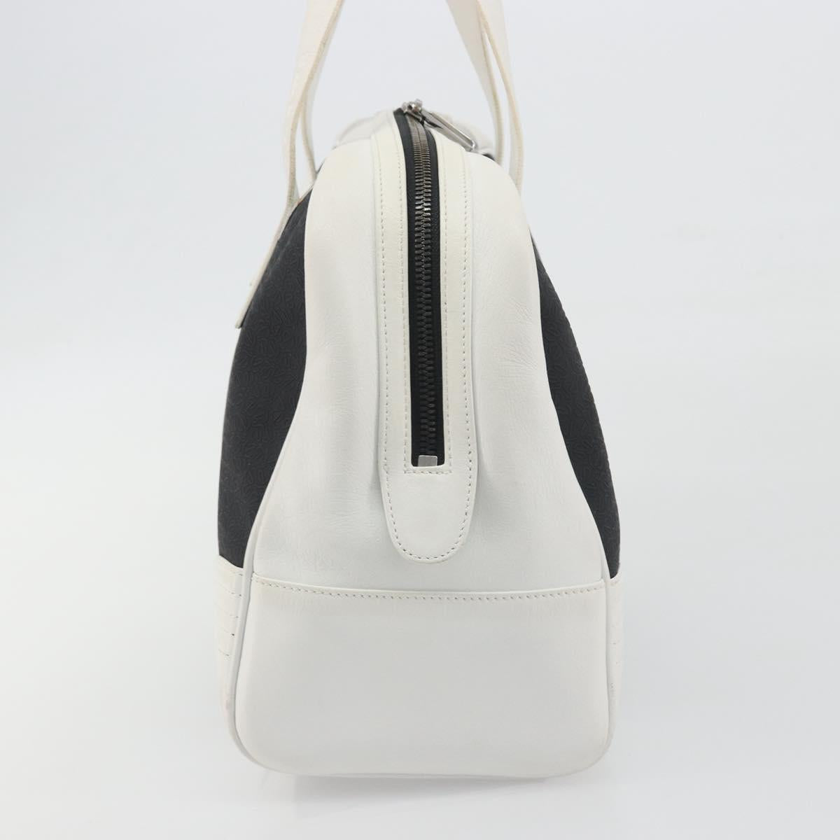 LOEWE Hand Bag Leather PVC White Black Auth bs36198A