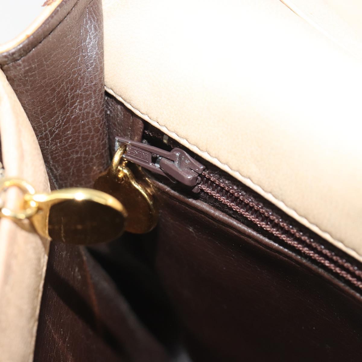 CHANEL Matelasse Chain Shoulder Bag Lamb Skin Beige Gold CC Auth bs36200