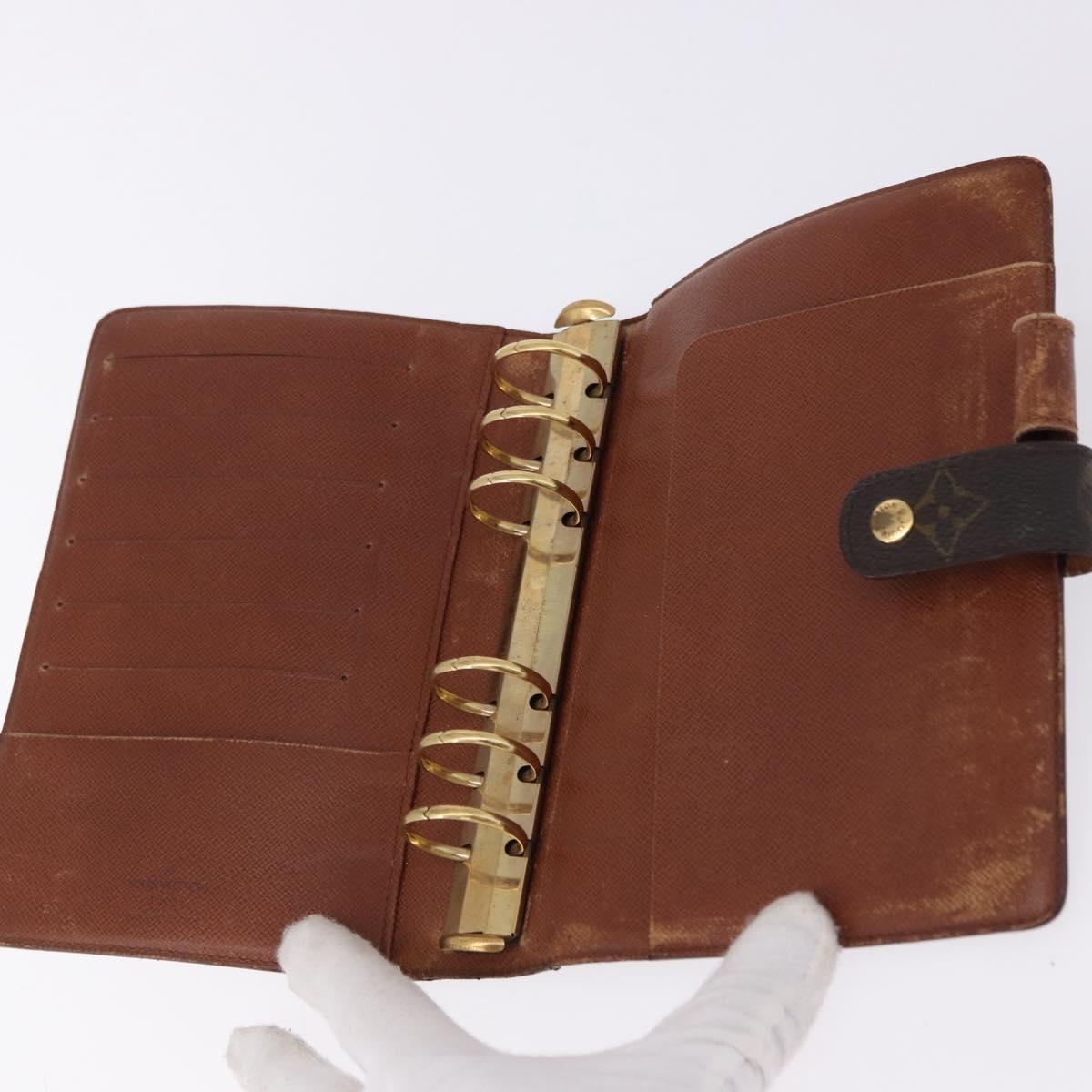 LOUIS VUITTON Monogram Agenda MM Day Planner Cover R20105 LV Auth bs36202