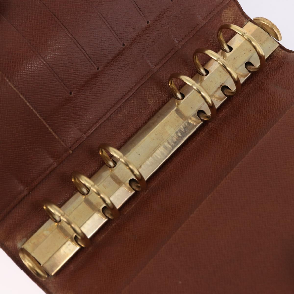 LOUIS VUITTON Monogram Agenda MM Day Planner Cover R20105 LV Auth bs36202