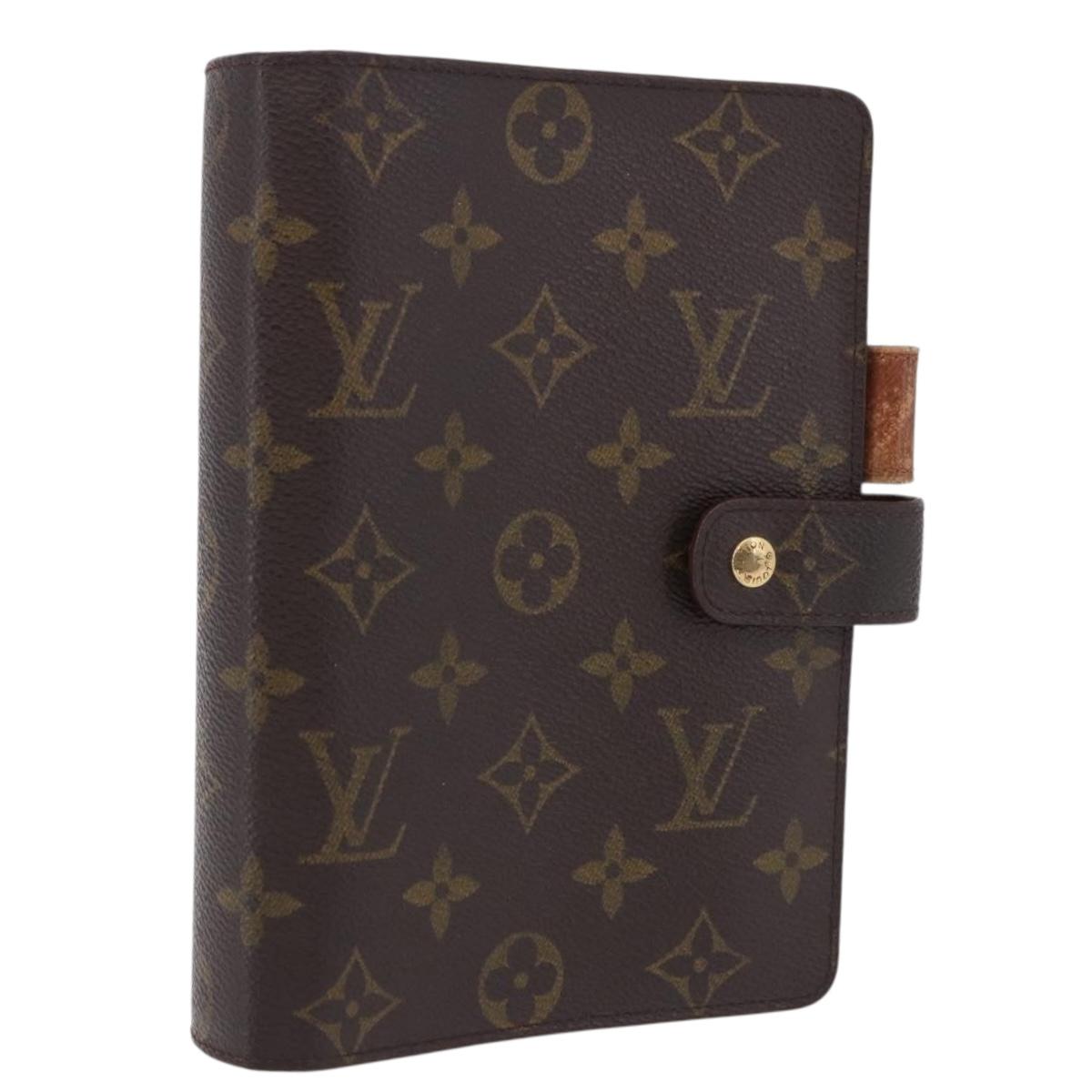 LOUIS VUITTON Monogram Agenda MM Day Planner Cover R20105 LV Auth bs36202