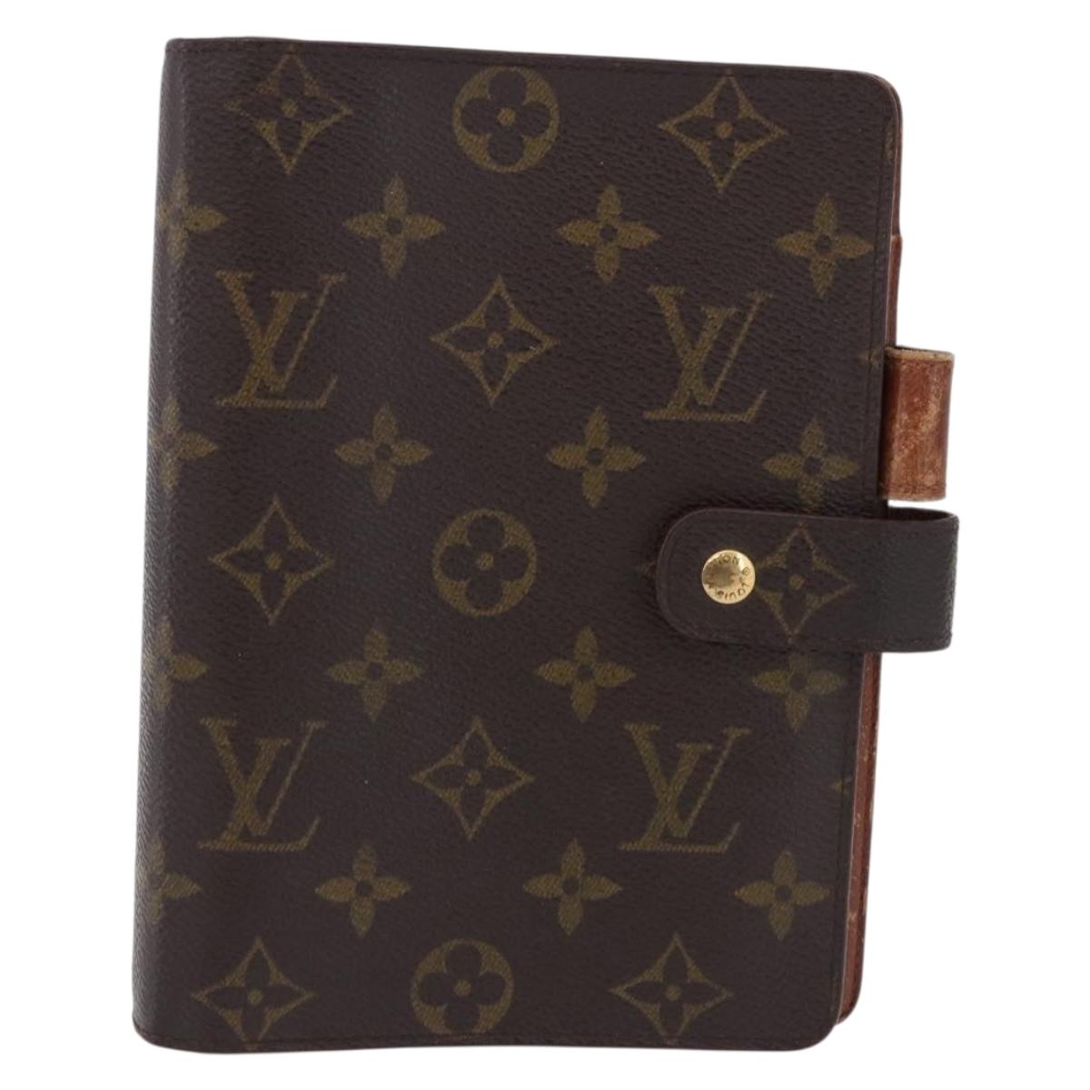 LOUIS VUITTON Monogram Agenda MM Day Planner Cover R20105 LV Auth bs36202