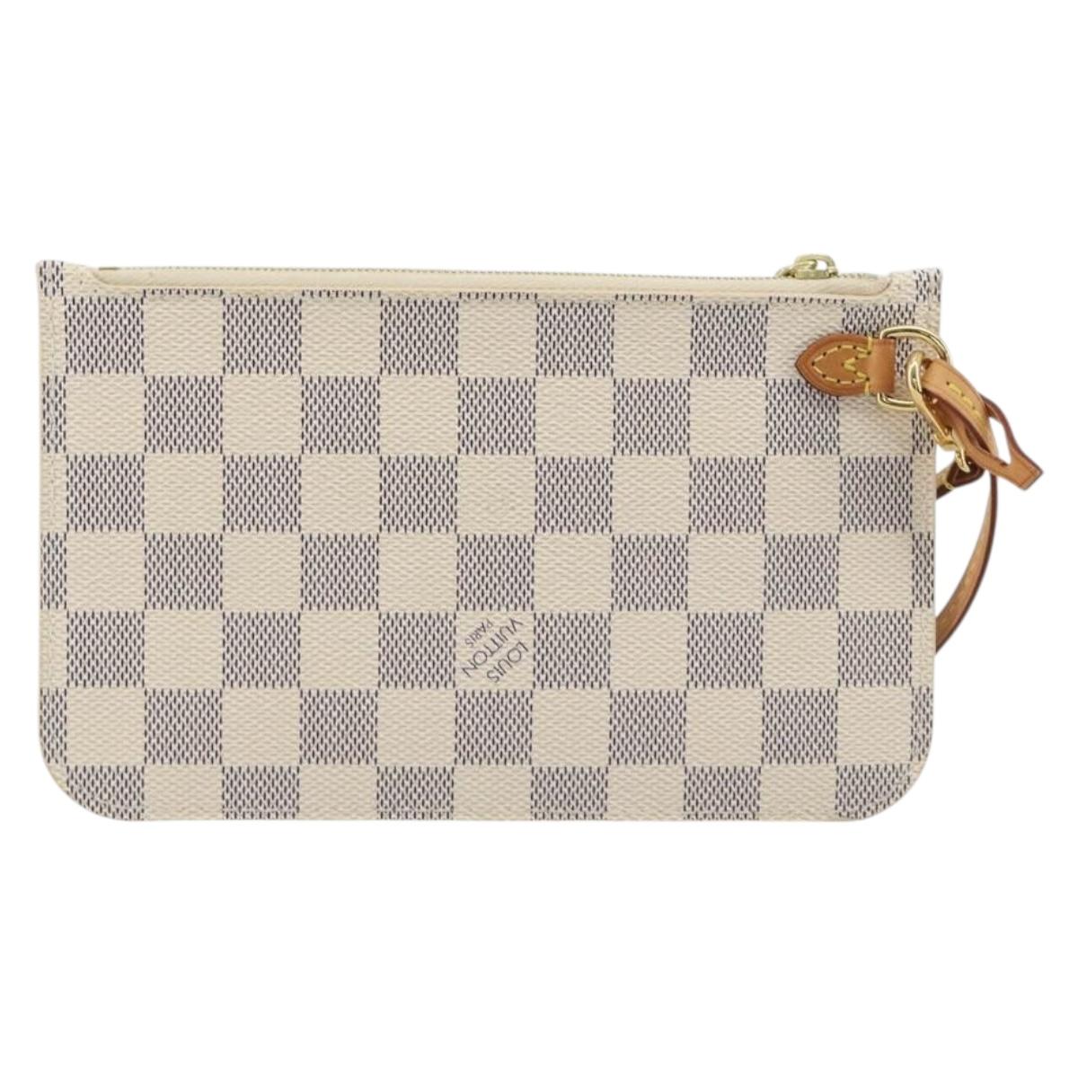 LOUIS VUITTON Damier Azur Neverfull PM Pouch Accessory Pouch LV Auth bs36211