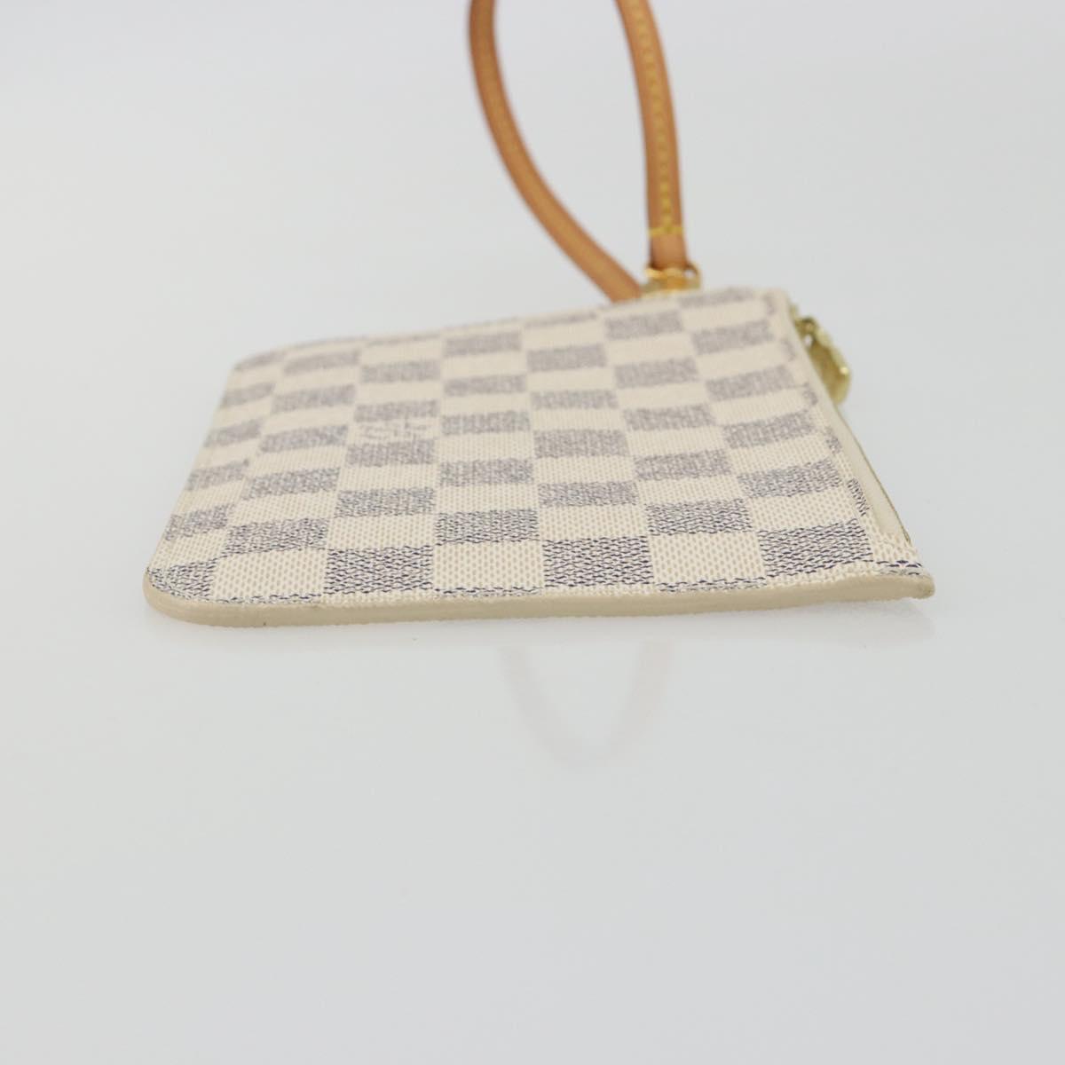 LOUIS VUITTON Damier Azur Neverfull PM Pouch Accessory Pouch LV Auth bs36211