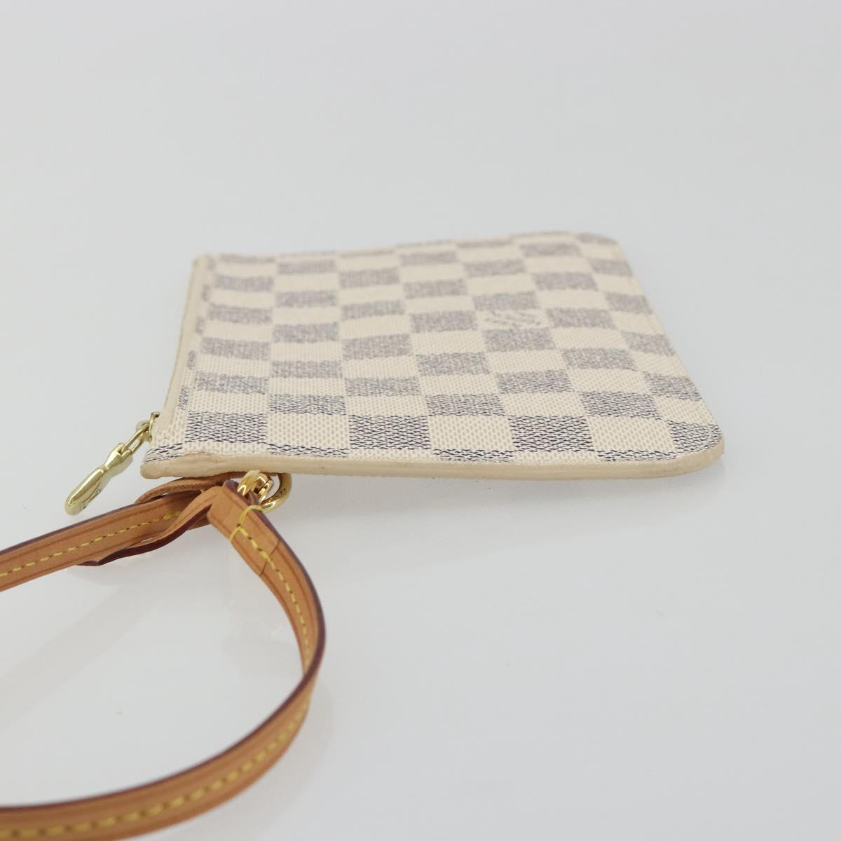 LOUIS VUITTON Damier Azur Neverfull PM Pouch Accessory Pouch LV Auth bs36211
