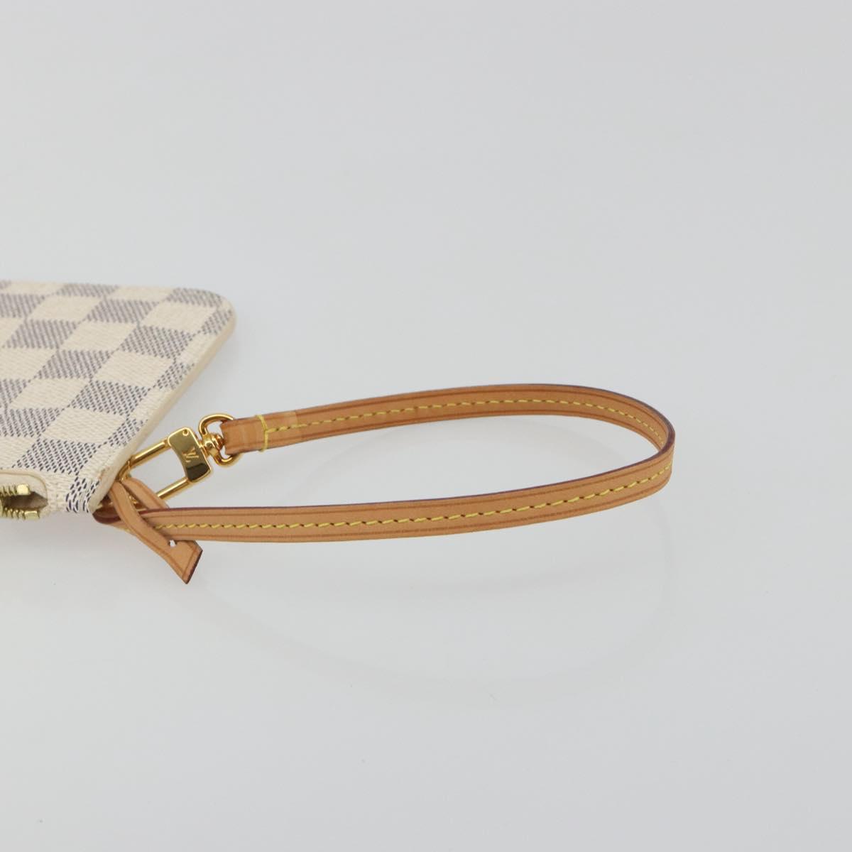 LOUIS VUITTON Damier Azur Neverfull PM Pouch Accessory Pouch LV Auth bs36211