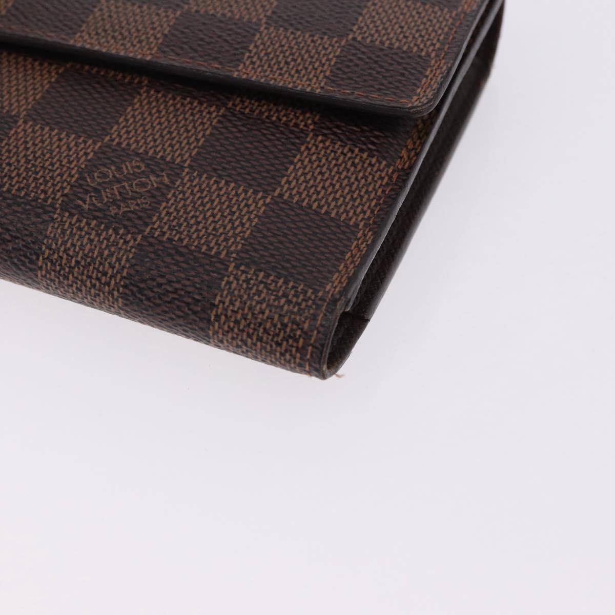 LOUIS VUITTON Damier Ebene Portefeuille International Wallet N61217 Auth bs36216