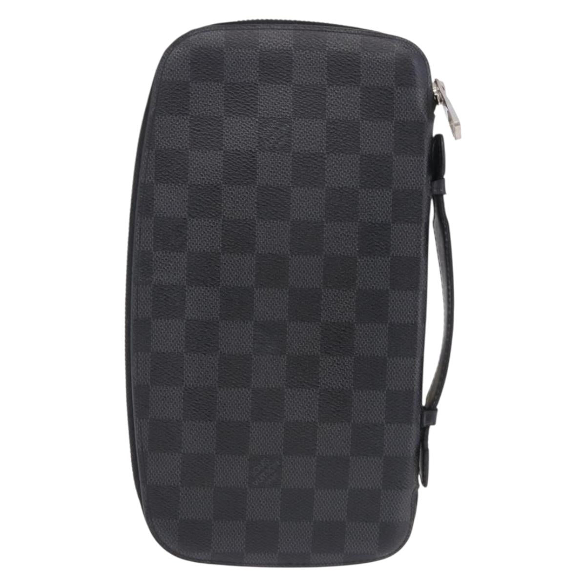 LOUIS VUITTON Damier Graphite Organizer Atoll Travel Case N48255 LV Auth bs36217