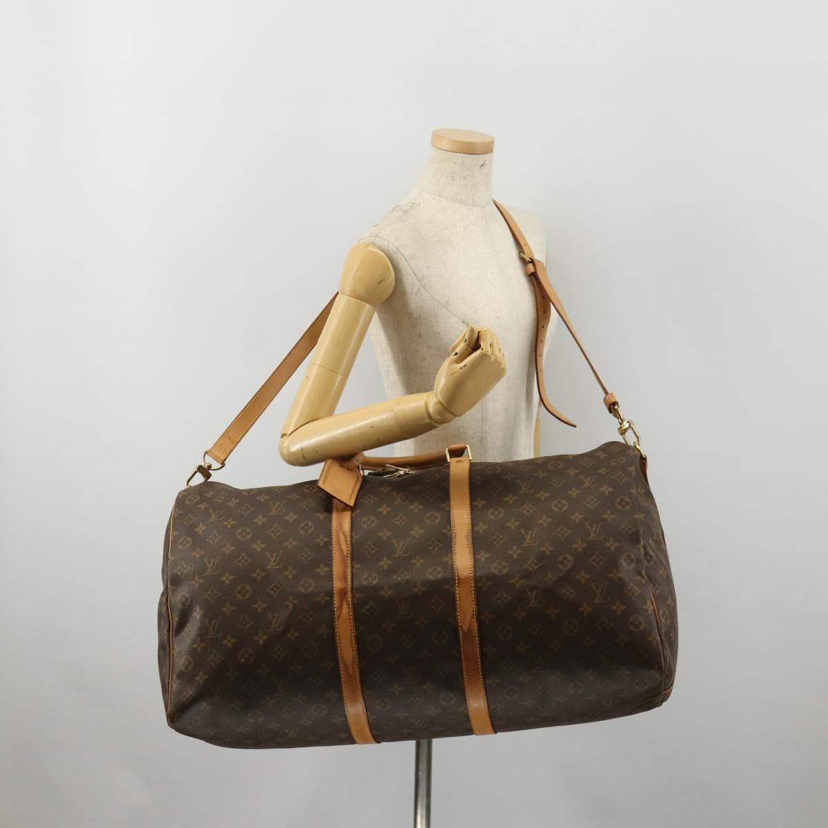 LOUIS VUITTON Monogram Keepall Bandouliere 60 Boston Bag M41412 LV Auth bs36220