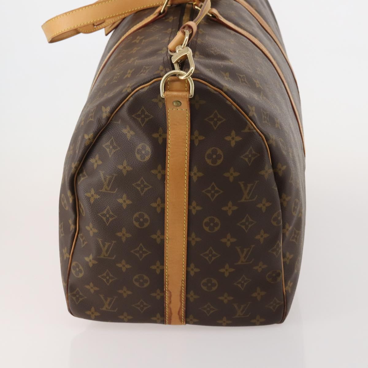LOUIS VUITTON Monogram Keepall Bandouliere 60 Boston Bag M41412 LV Auth bs36220