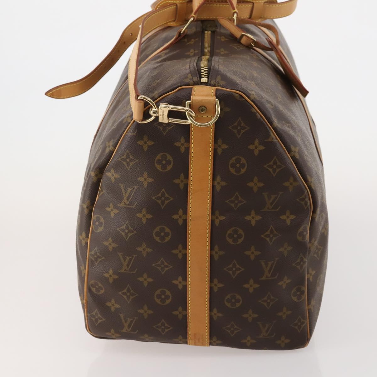 LOUIS VUITTON Monogram Keepall Bandouliere 60 Boston Bag M41412 LV Auth bs36220