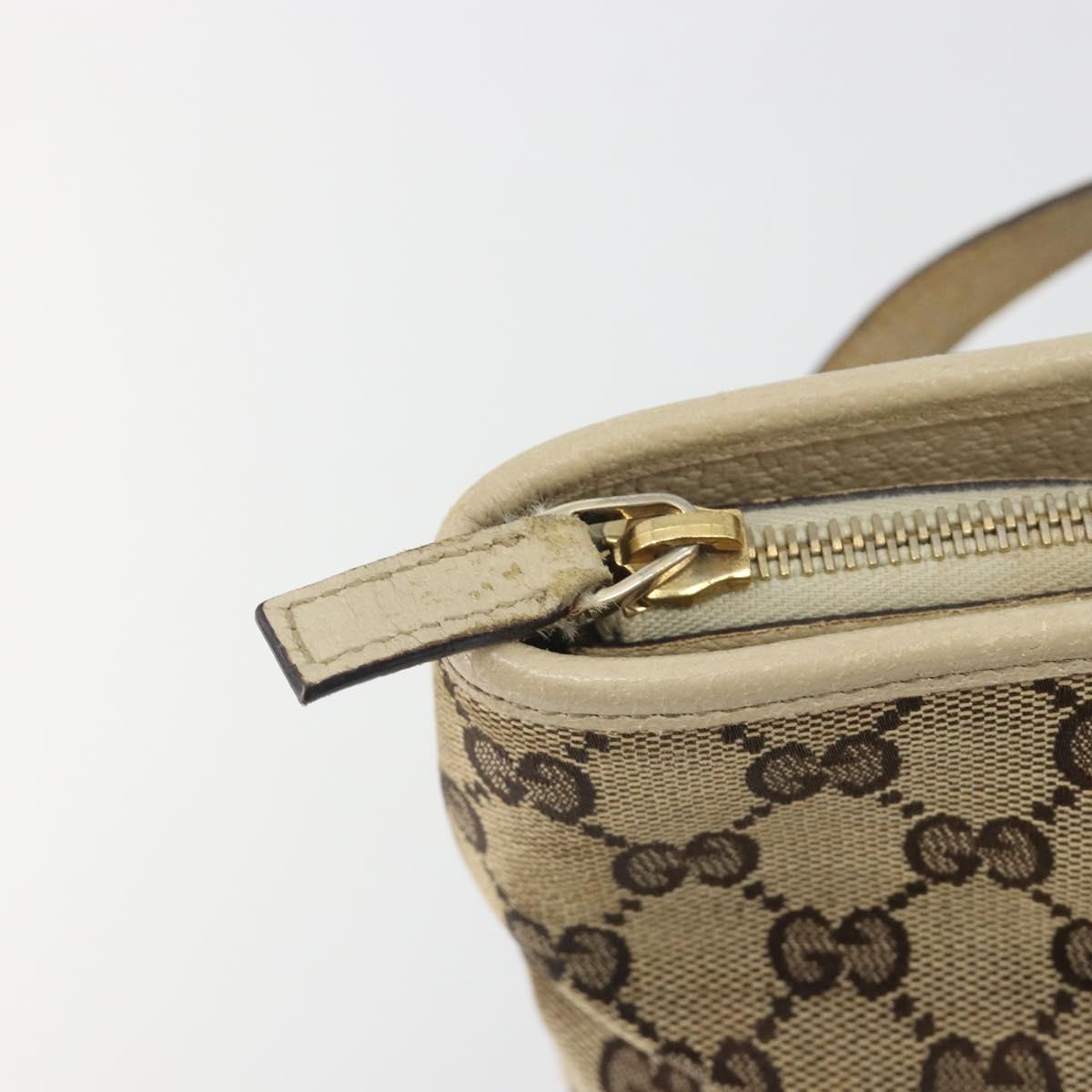 GUCCI GG Canvas Tote Bag Beige Gold 139552 Auth bs36222