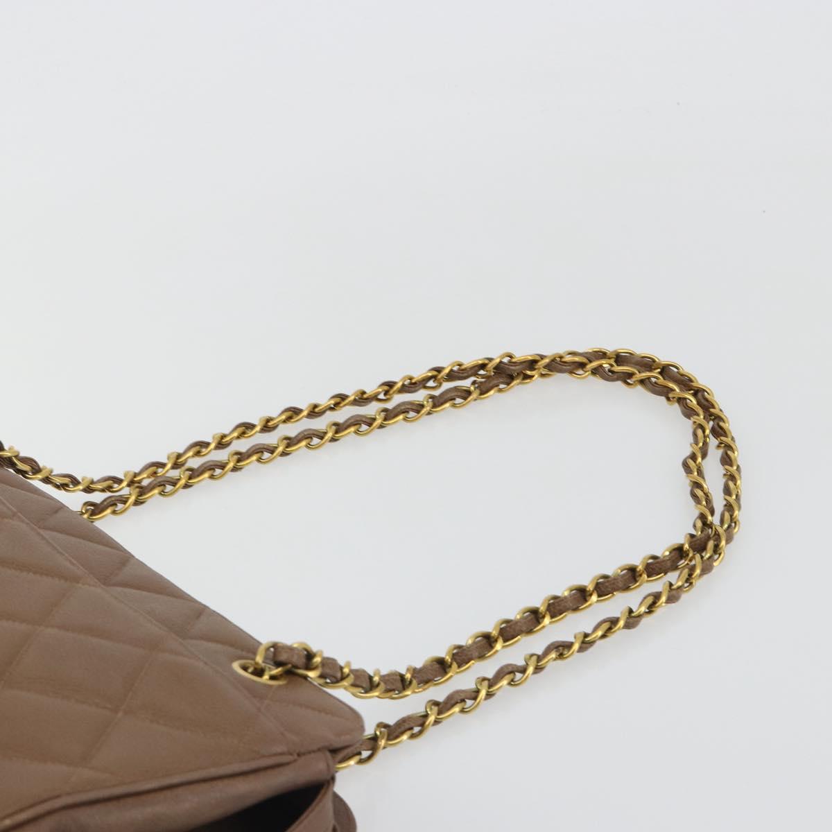 CHANEL Matelasse Chain Shoulder Bag Caviar Skin Brown Gold CC Auth bs36224V