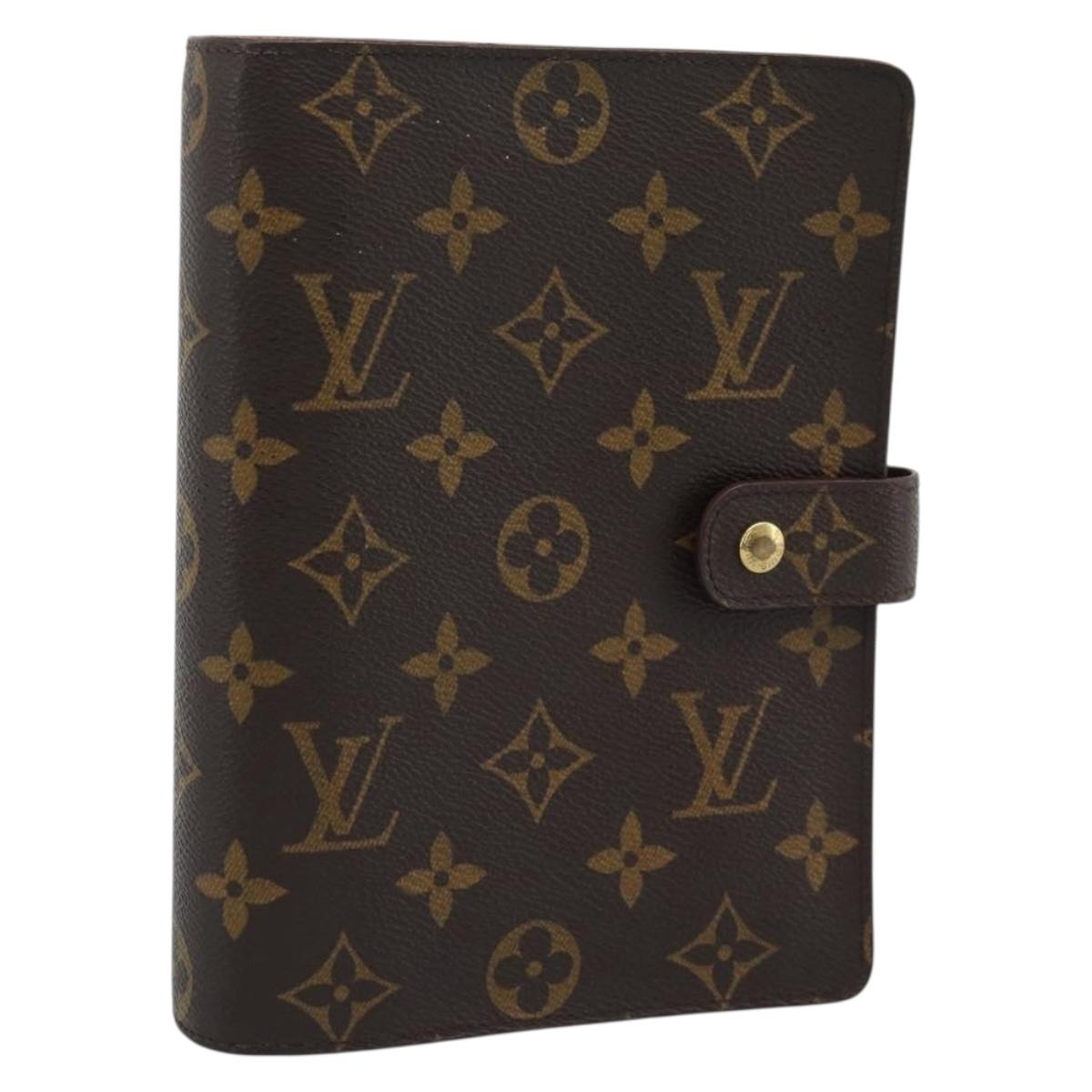 LOUIS VUITTON Monogram Agenda MM Day Planner Cover R20105 LV Auth bs36225