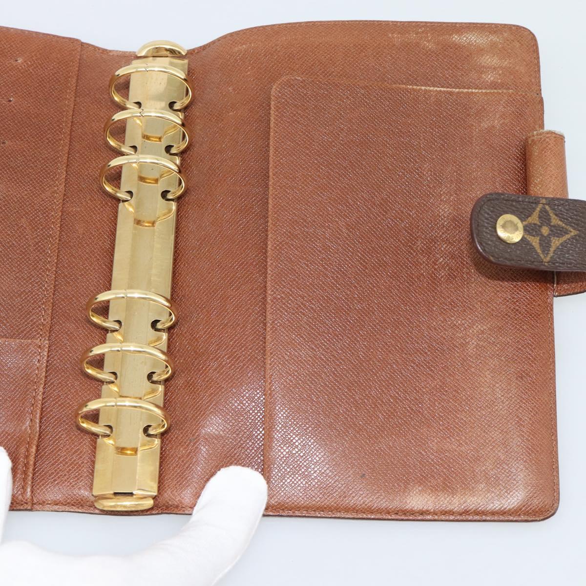 LOUIS VUITTON Monogram Agenda MM Day Planner Cover R20105 LV Auth bs36225