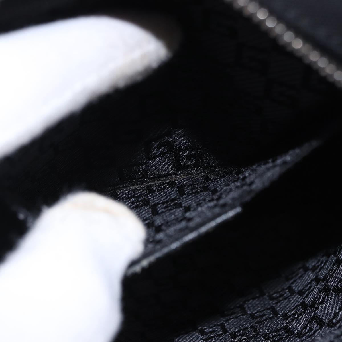 GUCCI Shoulder Bag Canvas Black Silver 101680 Auth bs36230