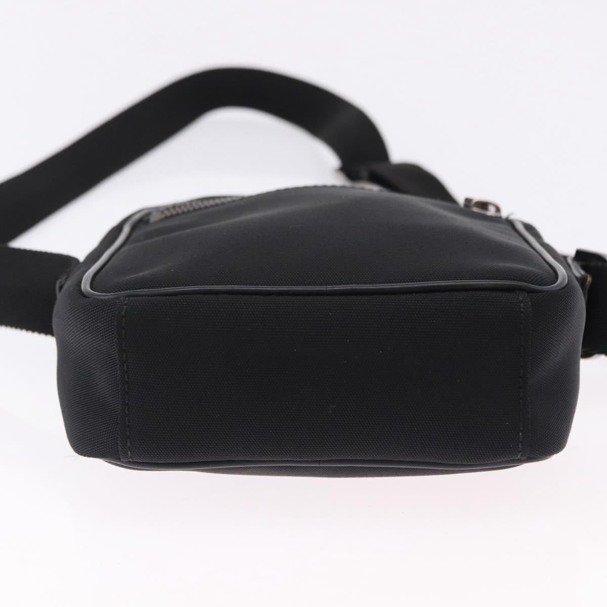 GUCCI Shoulder Bag Canvas Black Silver 101680 Auth bs36230