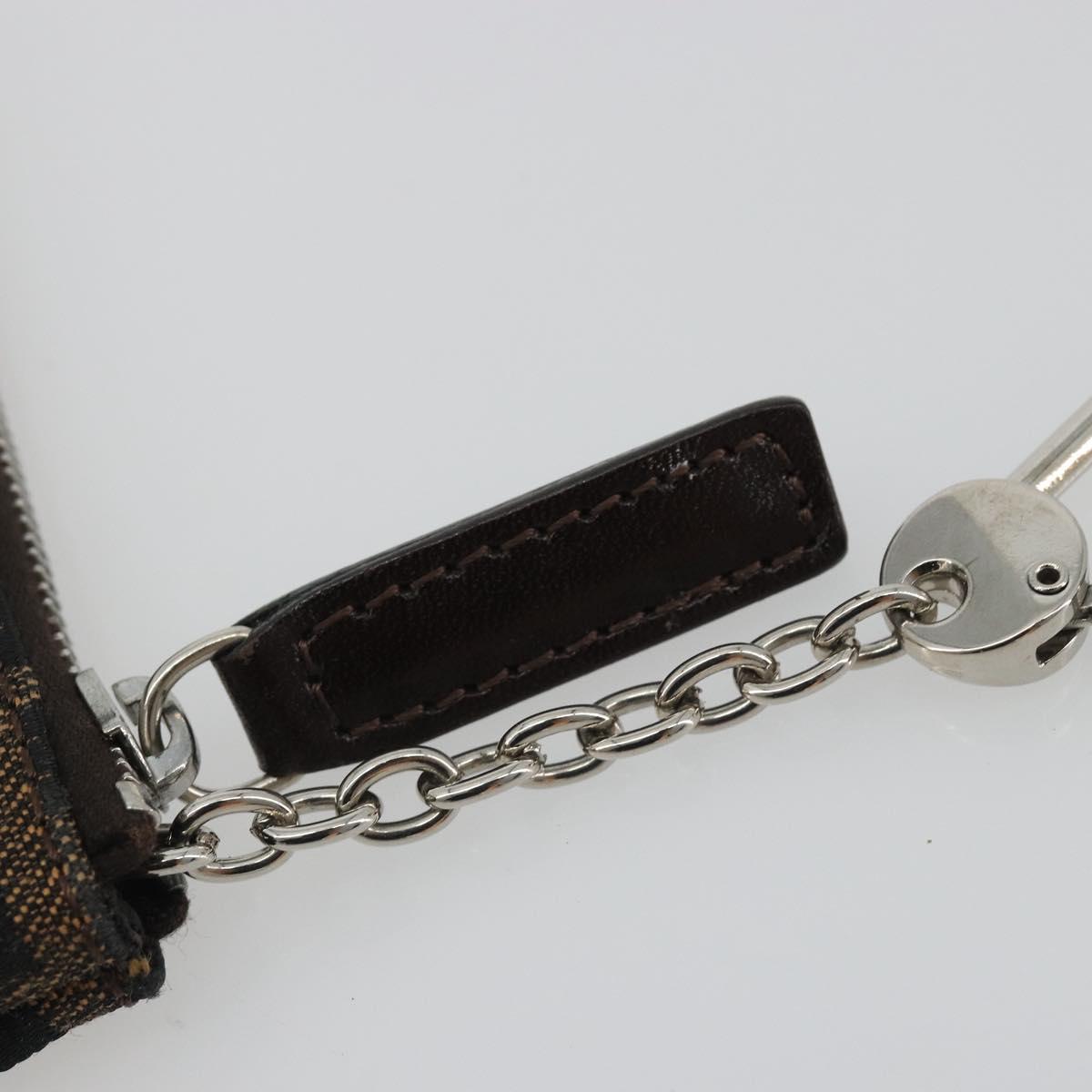 FENDI Zucca Canvas Coin Purse Brown Black Auth bs36231V