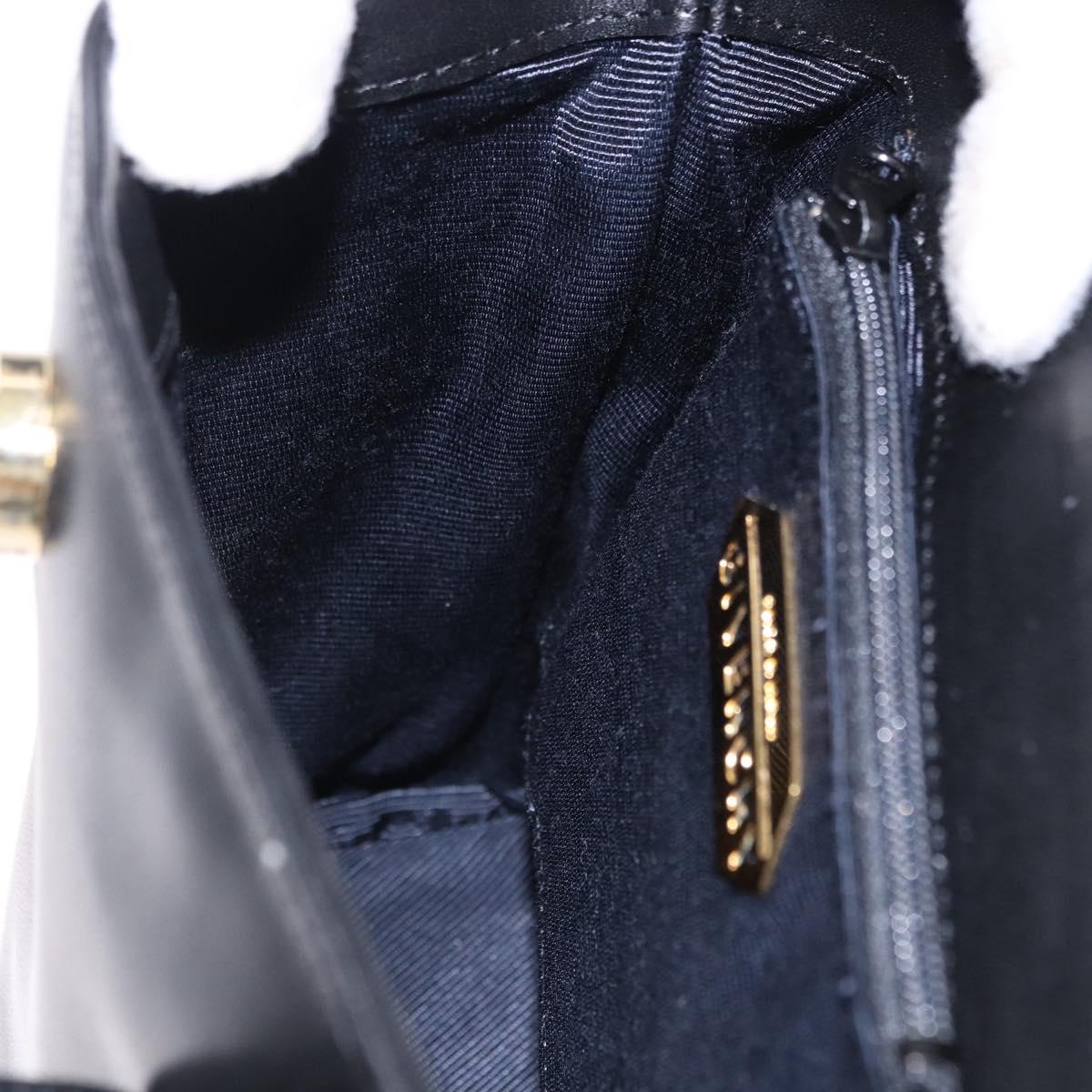 GIVENCHY Hand Bag Leather Black Gold Auth bs36233A