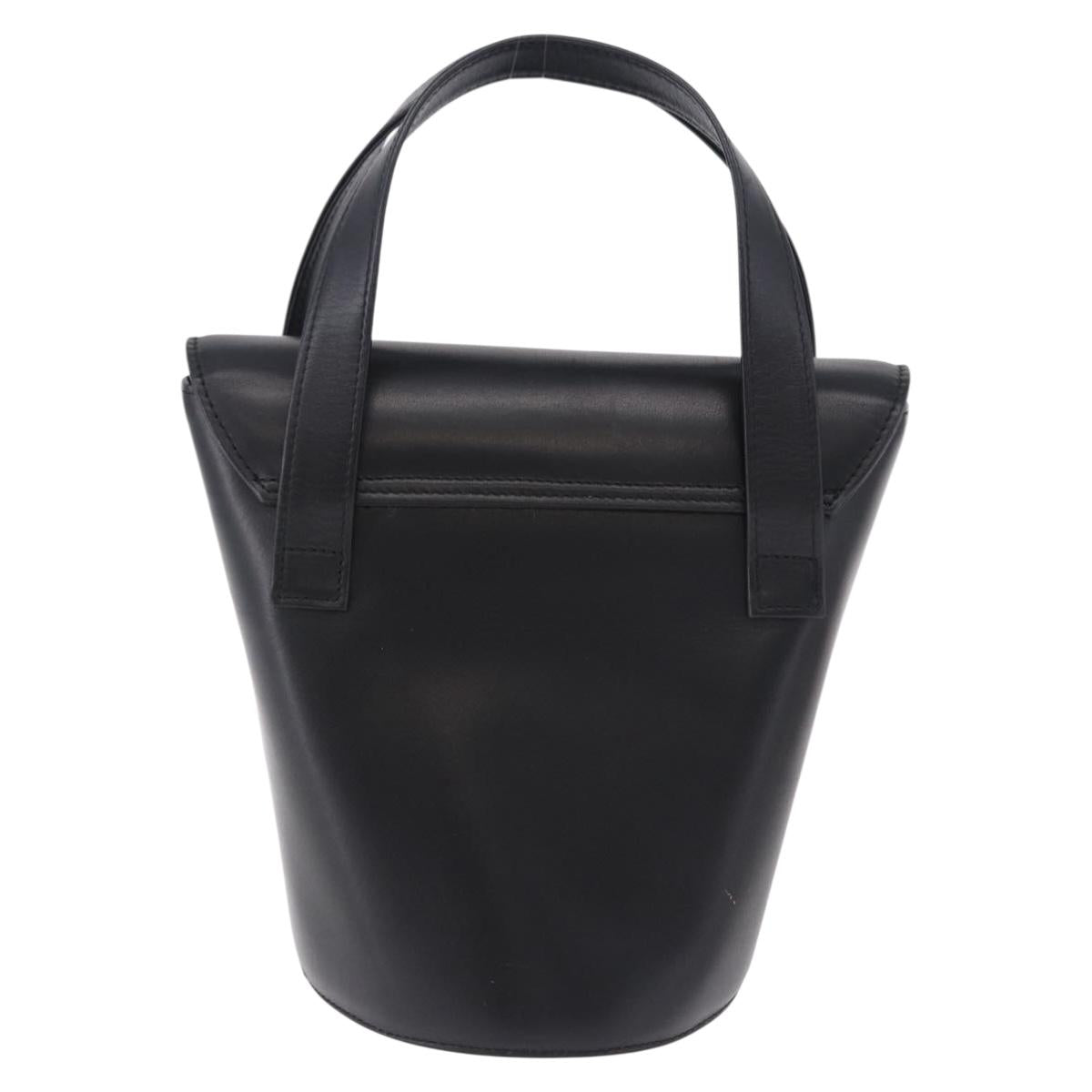 GIVENCHY Hand Bag Leather Black Gold Auth bs36233A