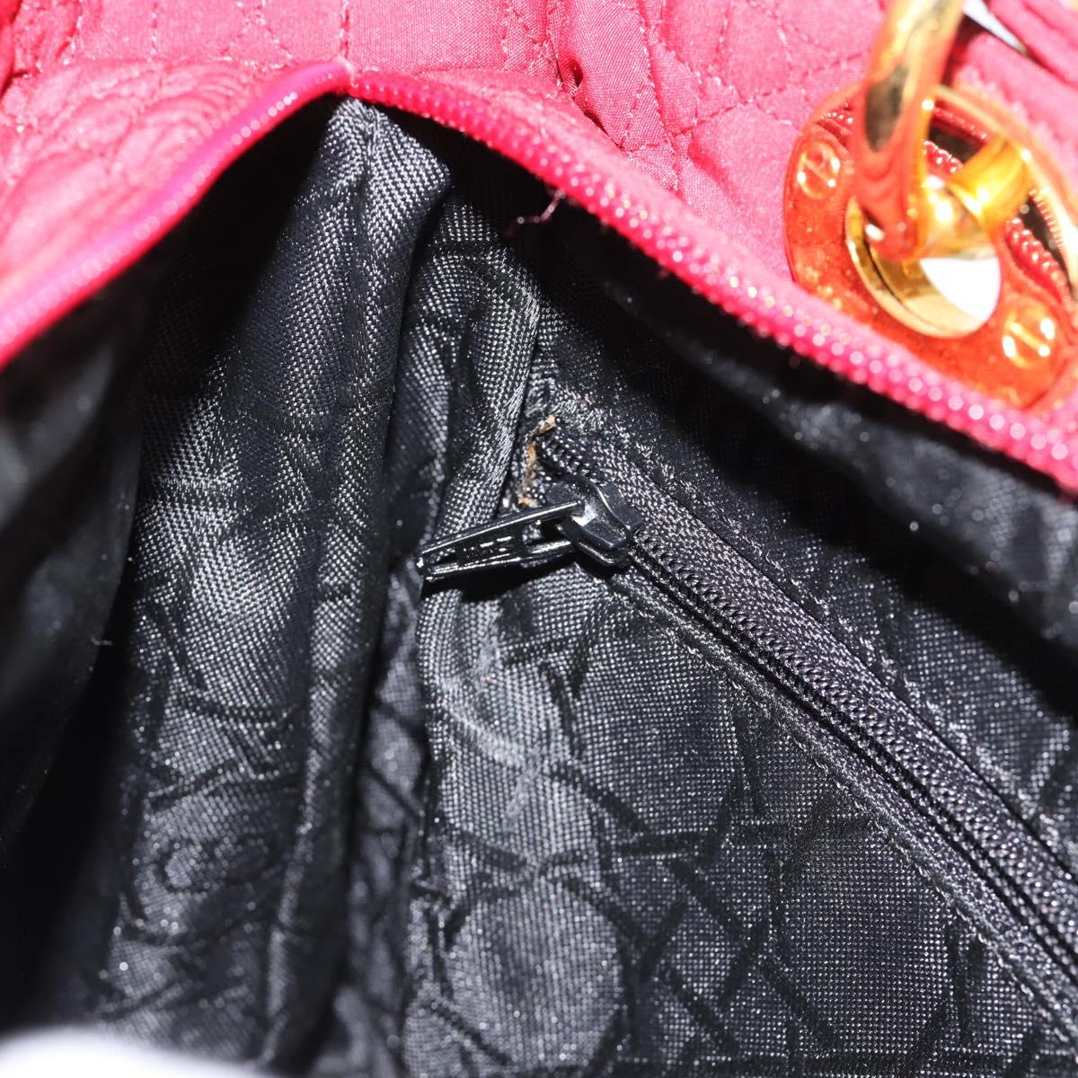 Christian Dior Canage Hand Bag Canvas Red Gold Auth bs36238
