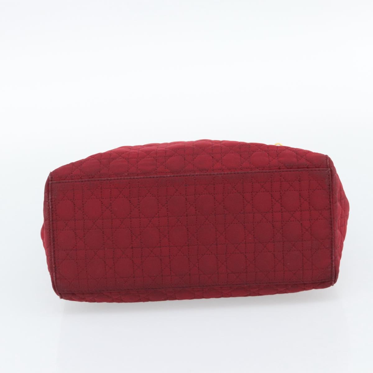 Christian Dior Canage Hand Bag Canvas Red Gold Auth bs36238