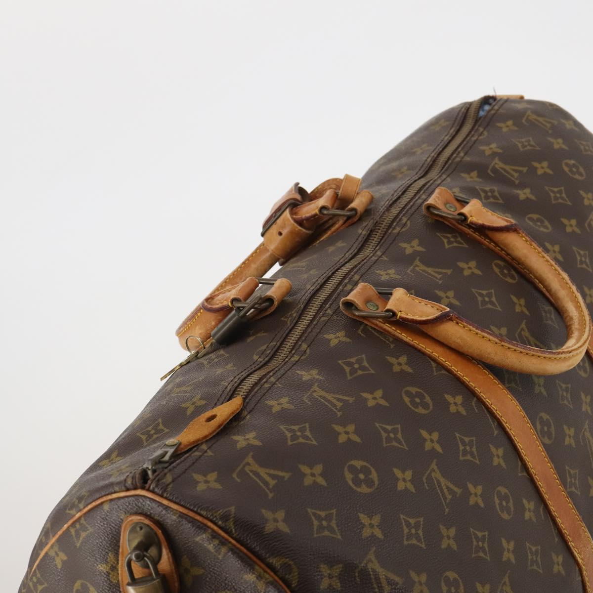 LOUIS VUITTON Monogram Keepall 55 Boston Bag M41424 LV Auth bs36243