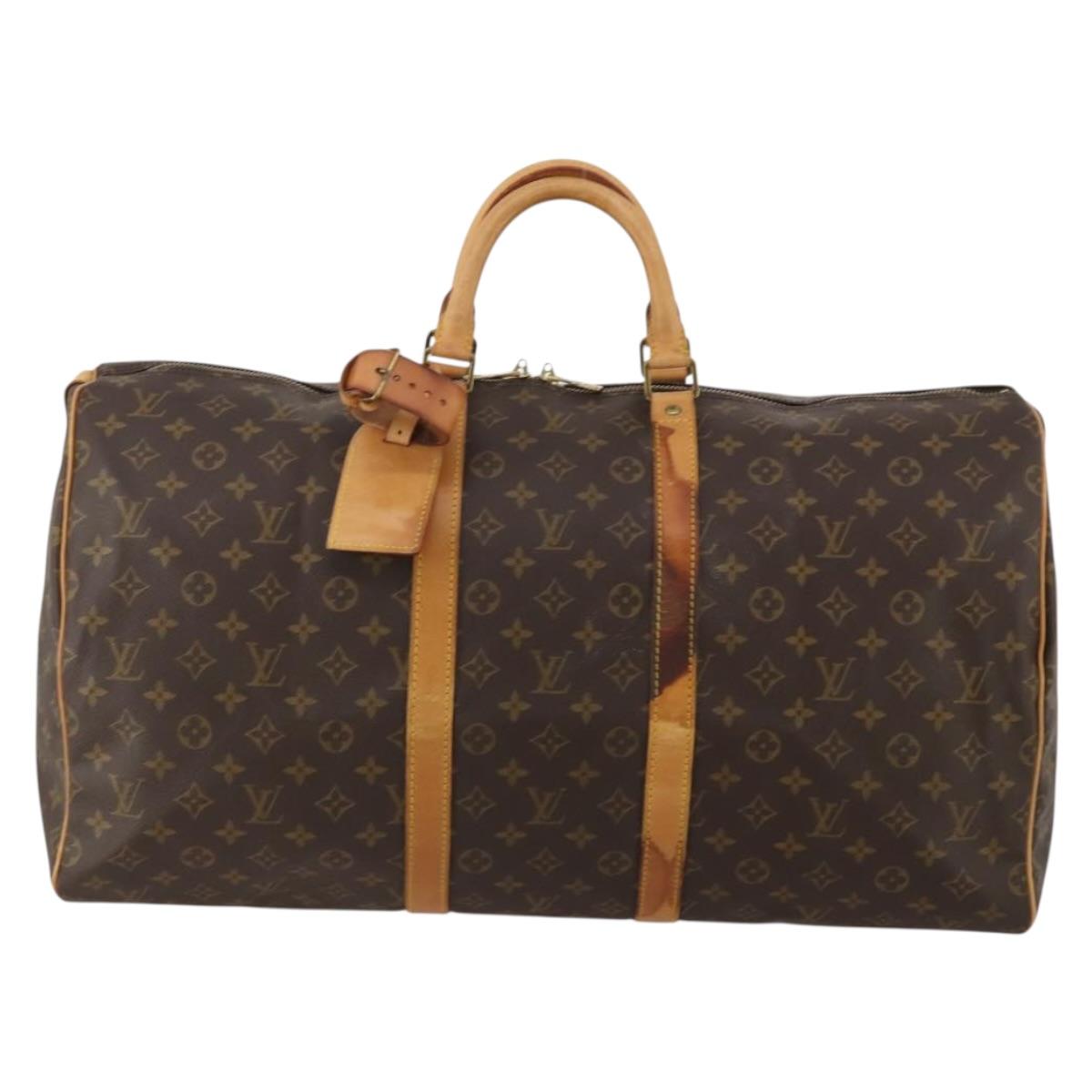 LOUIS VUITTON Monogram Keepall 55 Boston Bag M41424 LV Auth bs36244