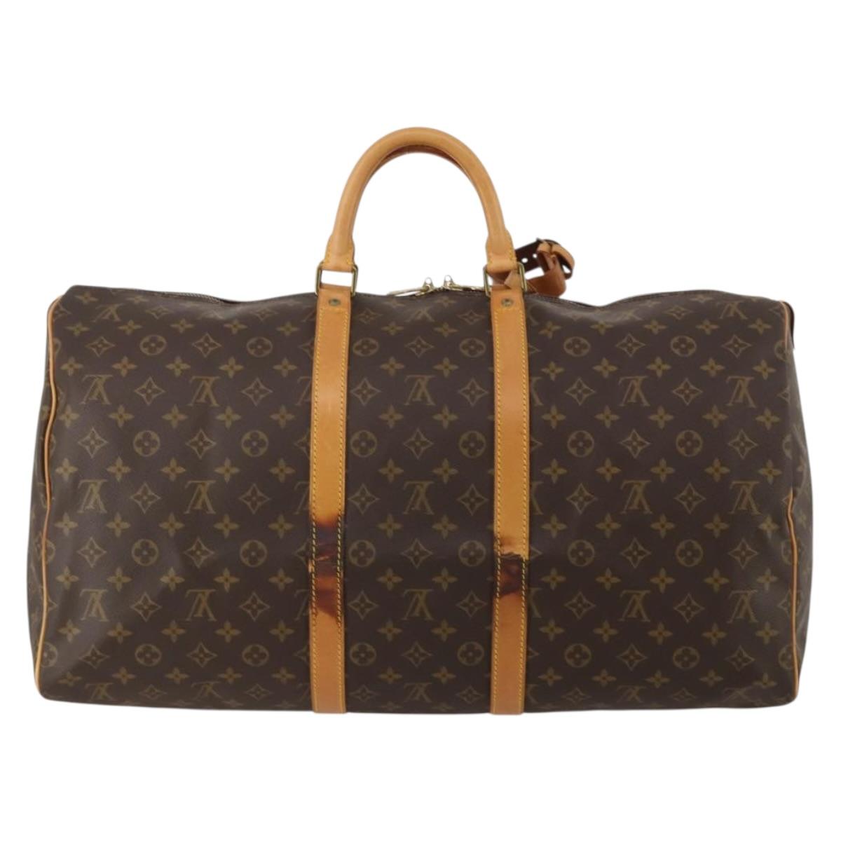LOUIS VUITTON Monogram Keepall 55 Boston Bag M41424 LV Auth bs36244