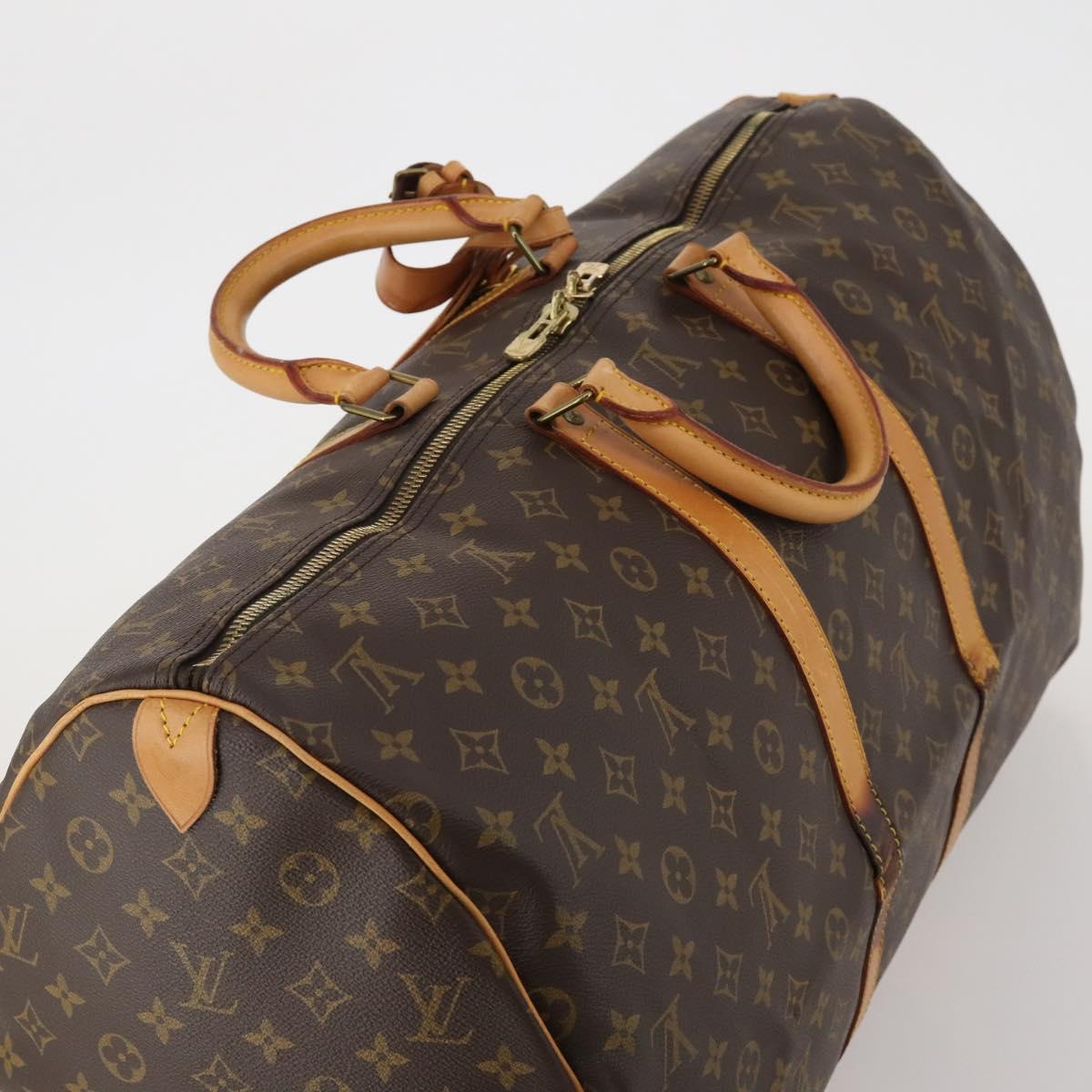 LOUIS VUITTON Monogram Keepall 55 Boston Bag M41424 LV Auth bs36244