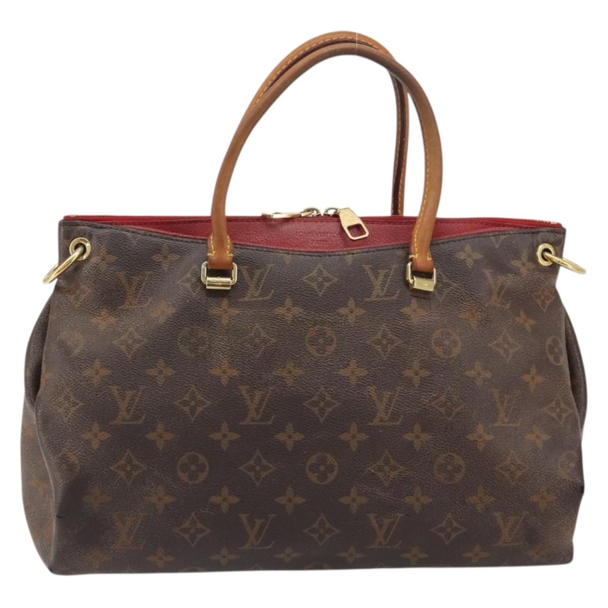 LOUIS VUITTON Monogram Pallas MM Hand Bag 2way Red M41175 LV Auth bs36246