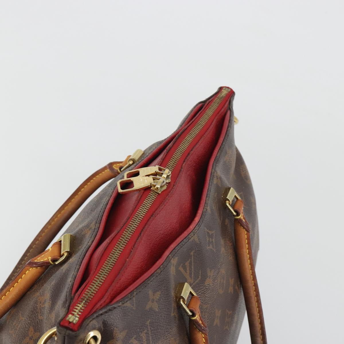 LOUIS VUITTON Monogram Pallas MM Hand Bag 2way Red M41175 LV Auth bs36246