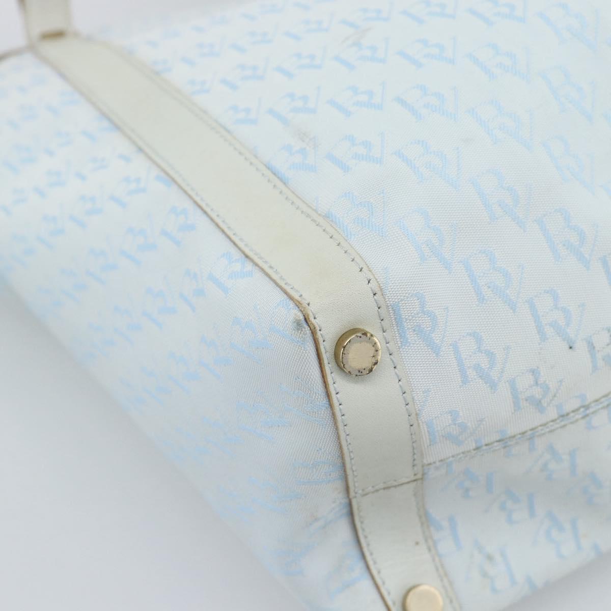 BOTTEGA VENETA Tote Bag Canvas Light Blue Gold Auth bs36249