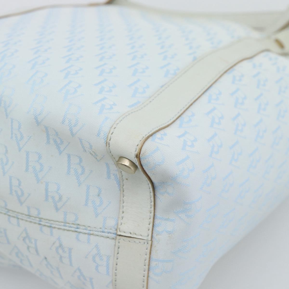 BOTTEGA VENETA Tote Bag Canvas Light Blue Gold Auth bs36249