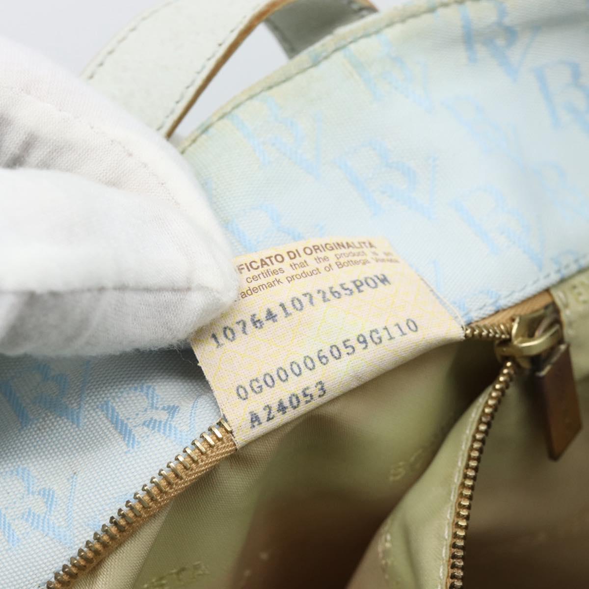 BOTTEGA VENETA Tote Bag Canvas Light Blue Gold Auth bs36249