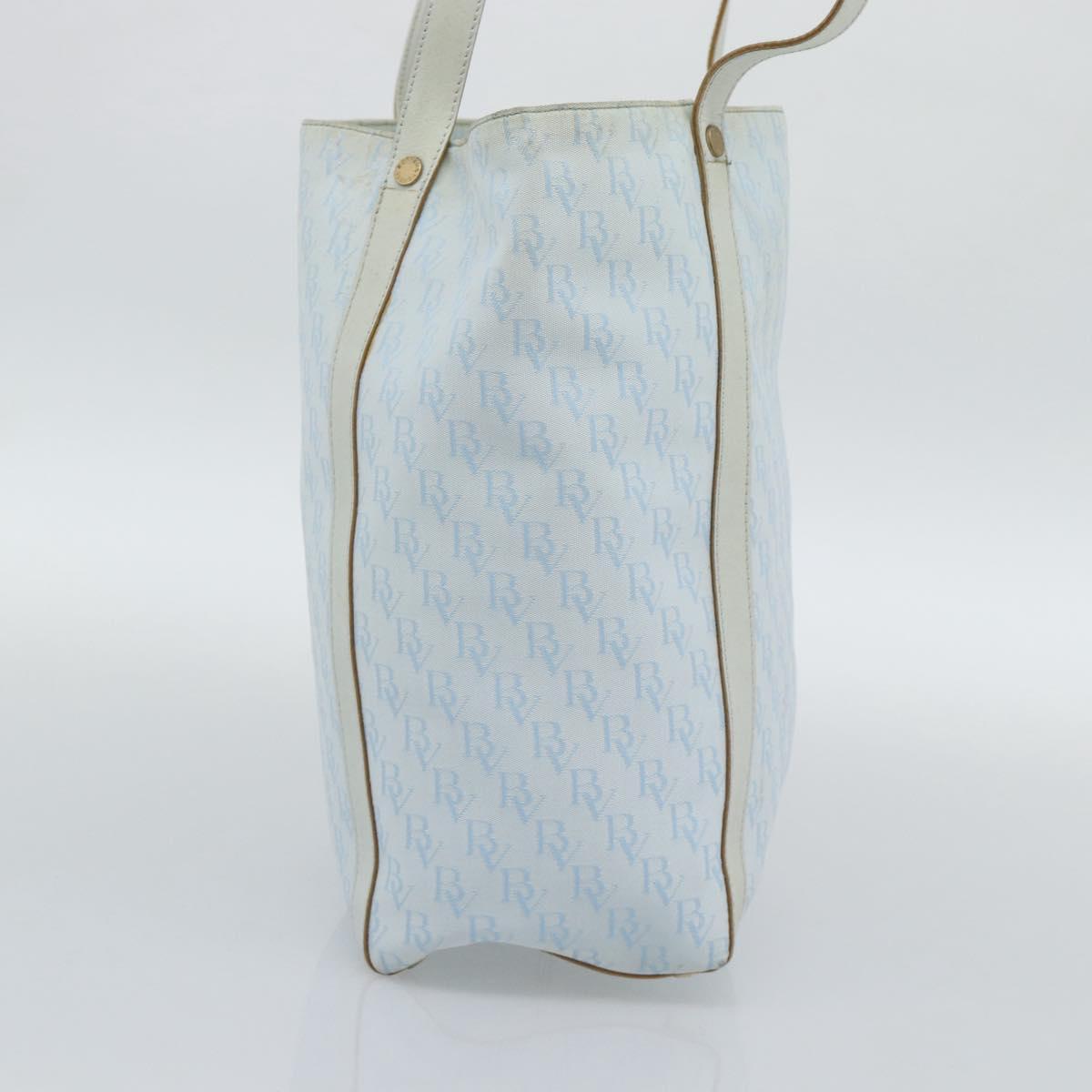 BOTTEGA VENETA Tote Bag Canvas Light Blue Gold Auth bs36249